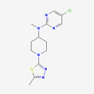 molecular formula C13H17ClN6S B6470275 5-chloro-N-methyl-N-[1-(5-methyl-1,3,4-thiadiazol-2-yl)piperidin-4-yl]pyrimidin-2-amine CAS No. 2640845-24-3