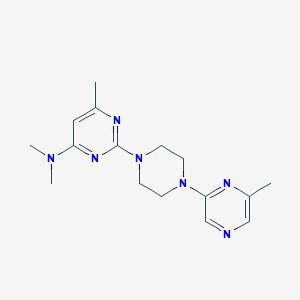 molecular formula C16H23N7 B6470314 N,N,6-trimethyl-2-[4-(6-methylpyrazin-2-yl)piperazin-1-yl]pyrimidin-4-amine CAS No. 2640976-19-6