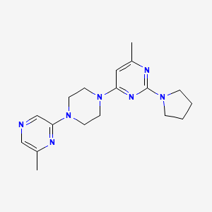 4-methyl-6-[4-(6-methylpyrazin-2-yl)piperazin-1-yl]-2-(pyrrolidin-1-yl)pyrimidine