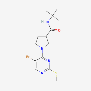 molecular formula C14H21BrN4OS B6470336 1-[5-bromo-2-(methylsulfanyl)pyrimidin-4-yl]-N-tert-butylpyrrolidine-3-carboxamide CAS No. 2640969-92-0