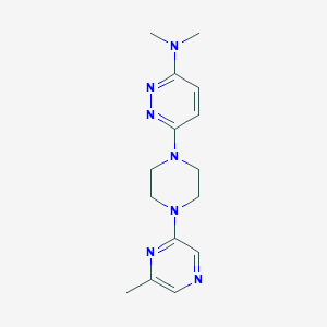 molecular formula C15H21N7 B6470344 N,N-dimethyl-6-[4-(6-methylpyrazin-2-yl)piperazin-1-yl]pyridazin-3-amine CAS No. 2640842-15-3