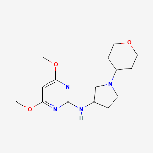 molecular formula C15H24N4O3 B6470351 4,6-dimethoxy-N-[1-(oxan-4-yl)pyrrolidin-3-yl]pyrimidin-2-amine CAS No. 2640821-30-1