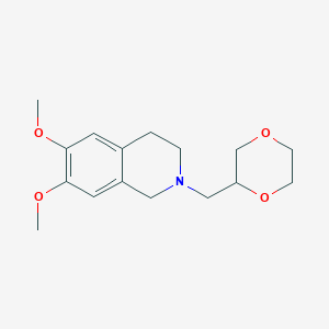 molecular formula C16H23NO4 B6470363 2-[(1,4-dioxan-2-yl)methyl]-6,7-dimethoxy-1,2,3,4-tetrahydroisoquinoline CAS No. 2640821-41-4