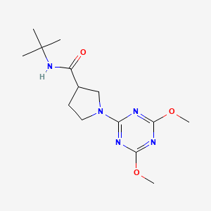 molecular formula C14H23N5O3 B6470386 N-tert-butyl-1-(4,6-dimethoxy-1,3,5-triazin-2-yl)pyrrolidine-3-carboxamide CAS No. 2640886-30-0