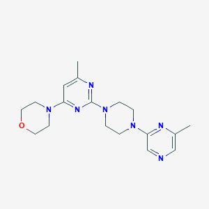 molecular formula C18H25N7O B6470447 4-{6-methyl-2-[4-(6-methylpyrazin-2-yl)piperazin-1-yl]pyrimidin-4-yl}morpholine CAS No. 2640959-92-6