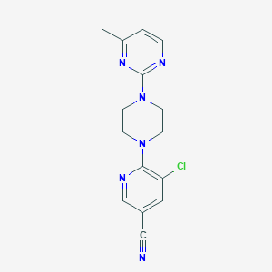 molecular formula C15H15ClN6 B6470513 5-chloro-6-[4-(4-methylpyrimidin-2-yl)piperazin-1-yl]pyridine-3-carbonitrile CAS No. 2640977-38-2