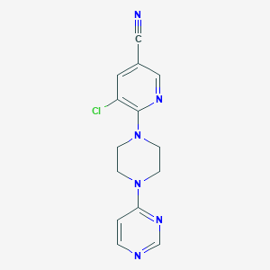 5-chloro-6-[4-(pyrimidin-4-yl)piperazin-1-yl]pyridine-3-carbonitrile