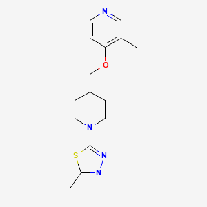 molecular formula C15H20N4OS B6470569 3-methyl-4-{[1-(5-methyl-1,3,4-thiadiazol-2-yl)piperidin-4-yl]methoxy}pyridine CAS No. 2640977-90-6