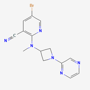 molecular formula C14H13BrN6 B6470577 5-bromo-2-{methyl[1-(pyrazin-2-yl)azetidin-3-yl]amino}pyridine-3-carbonitrile CAS No. 2640971-67-9