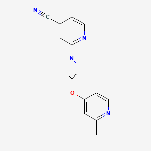 molecular formula C15H14N4O B6470581 2-{3-[(2-methylpyridin-4-yl)oxy]azetidin-1-yl}pyridine-4-carbonitrile CAS No. 2640836-24-2