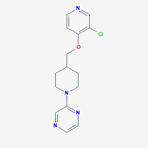 molecular formula C15H17ClN4O B6470588 2-(4-{[(3-chloropyridin-4-yl)oxy]methyl}piperidin-1-yl)pyrazine CAS No. 2640842-86-8