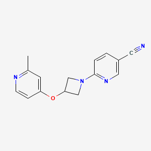 molecular formula C15H14N4O B6470590 6-{3-[(2-methylpyridin-4-yl)oxy]azetidin-1-yl}pyridine-3-carbonitrile CAS No. 2640881-72-5