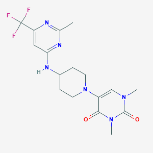 1,3-dimethyl-5-(4-{[2-methyl-6-(trifluoromethyl)pyrimidin-4-yl]amino}piperidin-1-yl)-1,2,3,4-tetrahydropyrimidine-2,4-dione