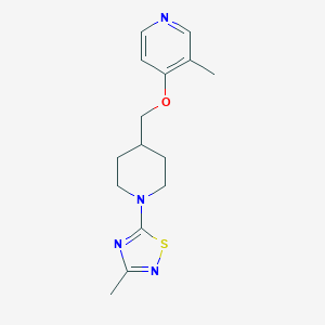 molecular formula C15H20N4OS B6470622 3-methyl-4-{[1-(3-methyl-1,2,4-thiadiazol-5-yl)piperidin-4-yl]methoxy}pyridine CAS No. 2640834-82-6