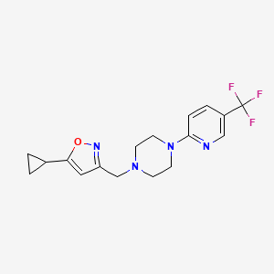 molecular formula C17H19F3N4O B6470655 1-[(5-cyclopropyl-1,2-oxazol-3-yl)methyl]-4-[5-(trifluoromethyl)pyridin-2-yl]piperazine CAS No. 2640959-20-0