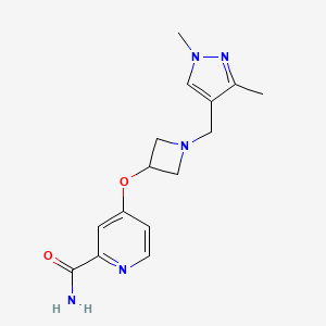 4-({1-[(1,3-dimethyl-1H-pyrazol-4-yl)methyl]azetidin-3-yl}oxy)pyridine-2-carboxamide