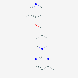 4-methyl-2-(4-{[(3-methylpyridin-4-yl)oxy]methyl}piperidin-1-yl)pyrimidine