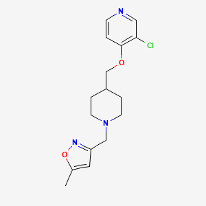 molecular formula C16H20ClN3O2 B6470699 3-chloro-4-({1-[(5-methyl-1,2-oxazol-3-yl)methyl]piperidin-4-yl}methoxy)pyridine CAS No. 2640892-61-9