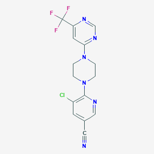 5-chloro-6-{4-[6-(trifluoromethyl)pyrimidin-4-yl]piperazin-1-yl}pyridine-3-carbonitrile