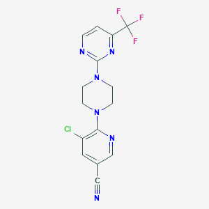 5-chloro-6-{4-[4-(trifluoromethyl)pyrimidin-2-yl]piperazin-1-yl}pyridine-3-carbonitrile