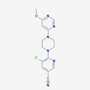 molecular formula C15H15ClN6O B6470787 5-chloro-6-[4-(6-methoxypyrimidin-4-yl)piperazin-1-yl]pyridine-3-carbonitrile CAS No. 2640972-46-7