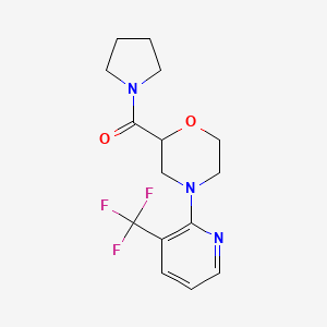 molecular formula C15H18F3N3O2 B6470898 2-(pyrrolidine-1-carbonyl)-4-[3-(trifluoromethyl)pyridin-2-yl]morpholine CAS No. 2640968-65-4