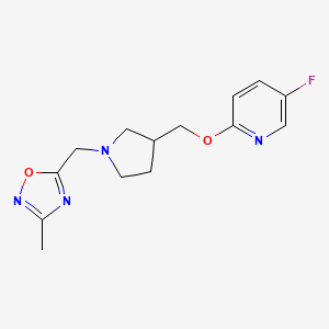 5-fluoro-2-({1-[(3-methyl-1,2,4-oxadiazol-5-yl)methyl]pyrrolidin-3-yl}methoxy)pyridine