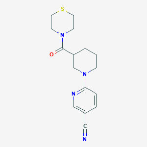 molecular formula C16H20N4OS B6470932 6-[3-(thiomorpholine-4-carbonyl)piperidin-1-yl]pyridine-3-carbonitrile CAS No. 2640973-89-1