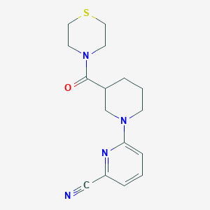 molecular formula C16H20N4OS B6470942 6-[3-(thiomorpholine-4-carbonyl)piperidin-1-yl]pyridine-2-carbonitrile CAS No. 2640882-43-3