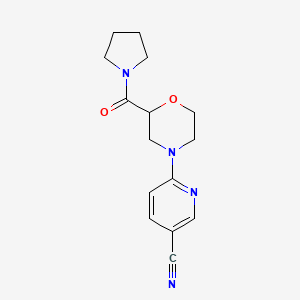 6-[2-(pyrrolidine-1-carbonyl)morpholin-4-yl]pyridine-3-carbonitrile