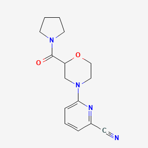 6-[2-(pyrrolidine-1-carbonyl)morpholin-4-yl]pyridine-2-carbonitrile