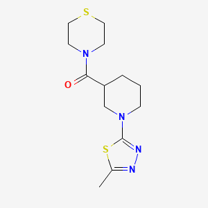 molecular formula C13H20N4OS2 B6470978 4-[1-(5-methyl-1,3,4-thiadiazol-2-yl)piperidine-3-carbonyl]thiomorpholine CAS No. 2640891-95-6