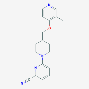 6-(4-{[(3-methylpyridin-4-yl)oxy]methyl}piperidin-1-yl)pyridine-2-carbonitrile