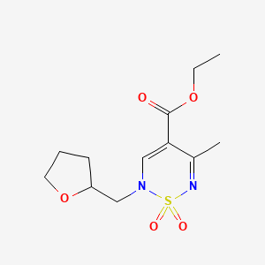 ethyl 5-methyl-1,1-dioxo-2-[(oxolan-2-yl)methyl]-2H-1lambda6,2,6-thiadiazine-4-carboxylate