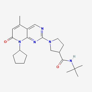 N-tert-butyl-1-{8-cyclopentyl-5-methyl-7-oxo-7H,8H-pyrido[2,3-d]pyrimidin-2-yl}pyrrolidine-3-carboxamide