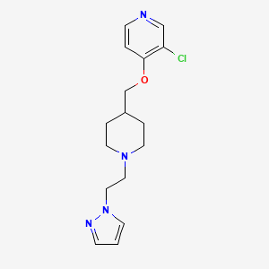 molecular formula C16H21ClN4O B6471036 3-chloro-4-({1-[2-(1H-pyrazol-1-yl)ethyl]piperidin-4-yl}methoxy)pyridine CAS No. 2640954-29-4