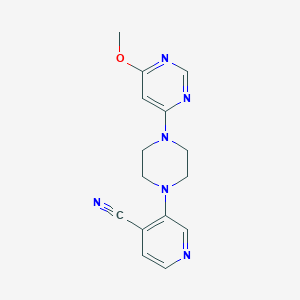 molecular formula C15H16N6O B6471057 3-[4-(6-methoxypyrimidin-4-yl)piperazin-1-yl]pyridine-4-carbonitrile CAS No. 2640886-22-0