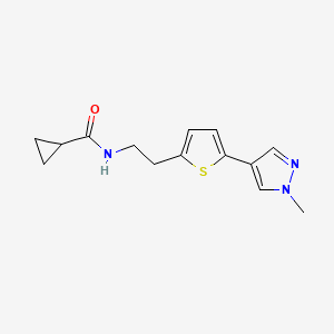 N-{2-[5-(1-methyl-1H-pyrazol-4-yl)thiophen-2-yl]ethyl}cyclopropanecarboxamide