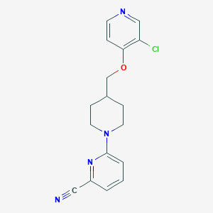 molecular formula C17H17ClN4O B6471074 6-(4-{[(3-chloropyridin-4-yl)oxy]methyl}piperidin-1-yl)pyridine-2-carbonitrile CAS No. 2640828-89-1