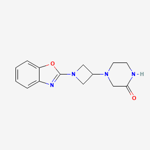 molecular formula C14H16N4O2 B6471078 4-[1-(1,3-benzoxazol-2-yl)azetidin-3-yl]piperazin-2-one CAS No. 2640818-84-2