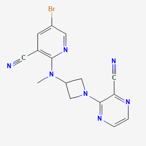 molecular formula C15H12BrN7 B6471114 3-{3-[(5-bromo-3-cyanopyridin-2-yl)(methyl)amino]azetidin-1-yl}pyrazine-2-carbonitrile CAS No. 2640866-97-1