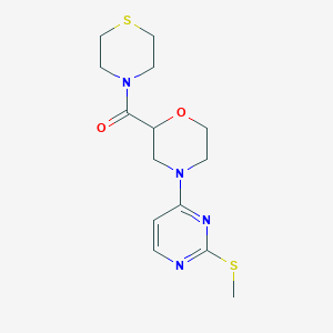 molecular formula C14H20N4O2S2 B6471137 4-[2-(methylsulfanyl)pyrimidin-4-yl]-2-(thiomorpholine-4-carbonyl)morpholine CAS No. 2640843-02-1