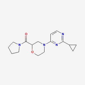 molecular formula C16H22N4O2 B6471144 4-(2-cyclopropylpyrimidin-4-yl)-2-(pyrrolidine-1-carbonyl)morpholine CAS No. 2640975-50-2