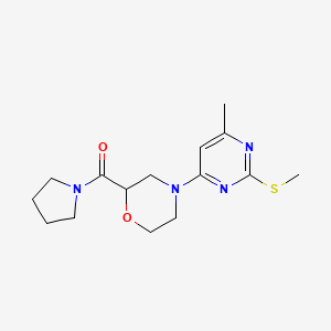 molecular formula C15H22N4O2S B6471164 4-[6-methyl-2-(methylsulfanyl)pyrimidin-4-yl]-2-(pyrrolidine-1-carbonyl)morpholine CAS No. 2640885-62-5