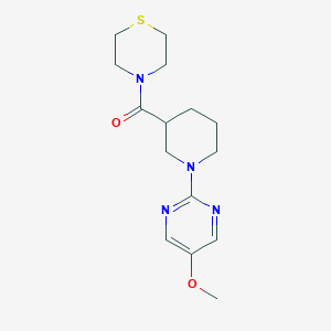 molecular formula C15H22N4O2S B6471173 4-[1-(5-methoxypyrimidin-2-yl)piperidine-3-carbonyl]thiomorpholine CAS No. 2640970-00-7