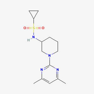 molecular formula C14H22N4O2S B6471205 N-[1-(4,6-dimethylpyrimidin-2-yl)piperidin-3-yl]cyclopropanesulfonamide CAS No. 2640835-67-0