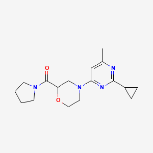 molecular formula C17H24N4O2 B6471216 4-(2-cyclopropyl-6-methylpyrimidin-4-yl)-2-(pyrrolidine-1-carbonyl)morpholine CAS No. 2640872-85-9