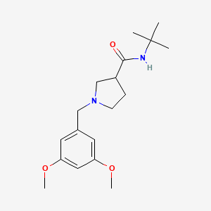 molecular formula C18H28N2O3 B6471286 N-tert-butyl-1-[(3,5-dimethoxyphenyl)methyl]pyrrolidine-3-carboxamide CAS No. 2640958-00-3