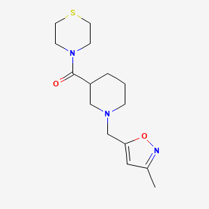 molecular formula C15H23N3O2S B6471312 4-{1-[(3-methyl-1,2-oxazol-5-yl)methyl]piperidine-3-carbonyl}thiomorpholine CAS No. 2640888-19-1