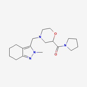 molecular formula C18H28N4O2 B6471354 2-methyl-3-{[2-(pyrrolidine-1-carbonyl)morpholin-4-yl]methyl}-4,5,6,7-tetrahydro-2H-indazole CAS No. 2640829-54-3